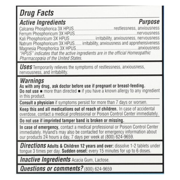 Hylands Homeopathic - Calm Tablets - 1 Each - 50 TAB