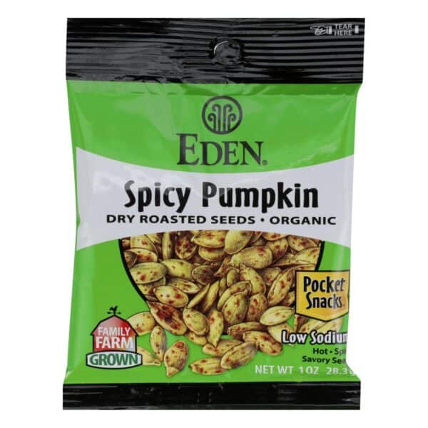 Eden Foods Organic Pumpkin Seeds - Dry Roasted - Spicy - 1 oz - Case of 12 - Image 3