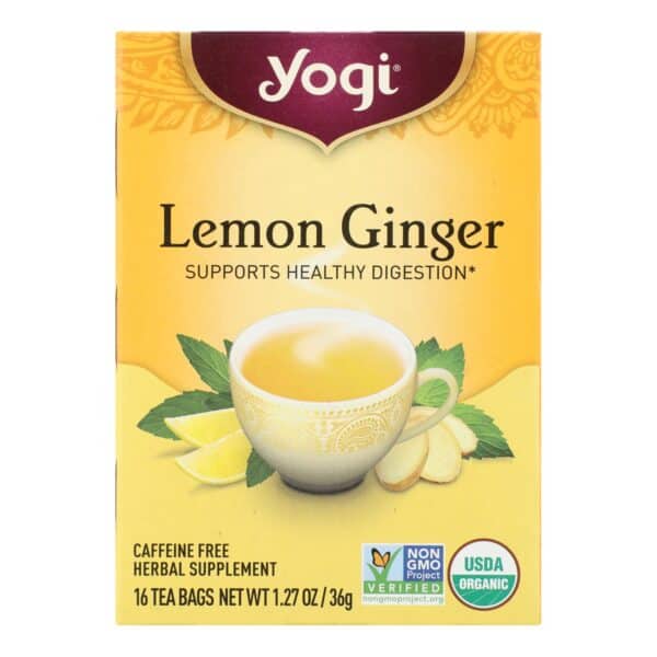 Yogi 100% Natural Herbal Tea Caffeine Free Lemon Ginger - 16 Tea Bags - Case of 6 - Image 2