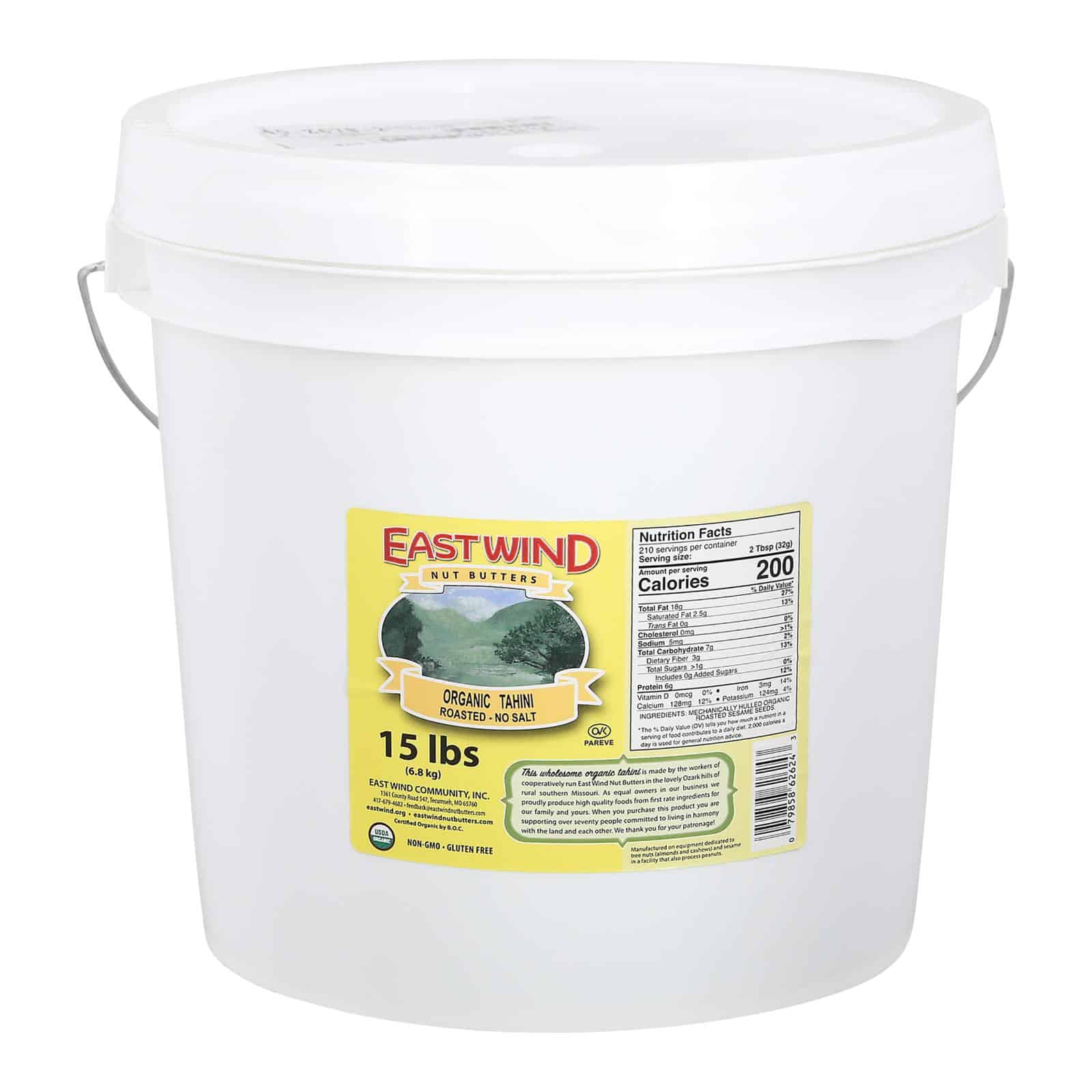 East Wind 100% Roasted Sesame No Salt Tahini - 15 lb. - Image 3