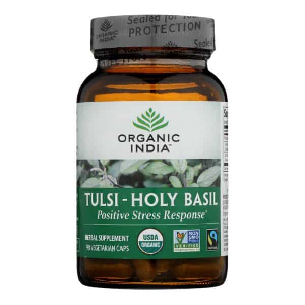 Organic India Usa Whole Herb Supplement, Tulsi--Holy Basil  - 1 Each - 90 VCAP - Image 2