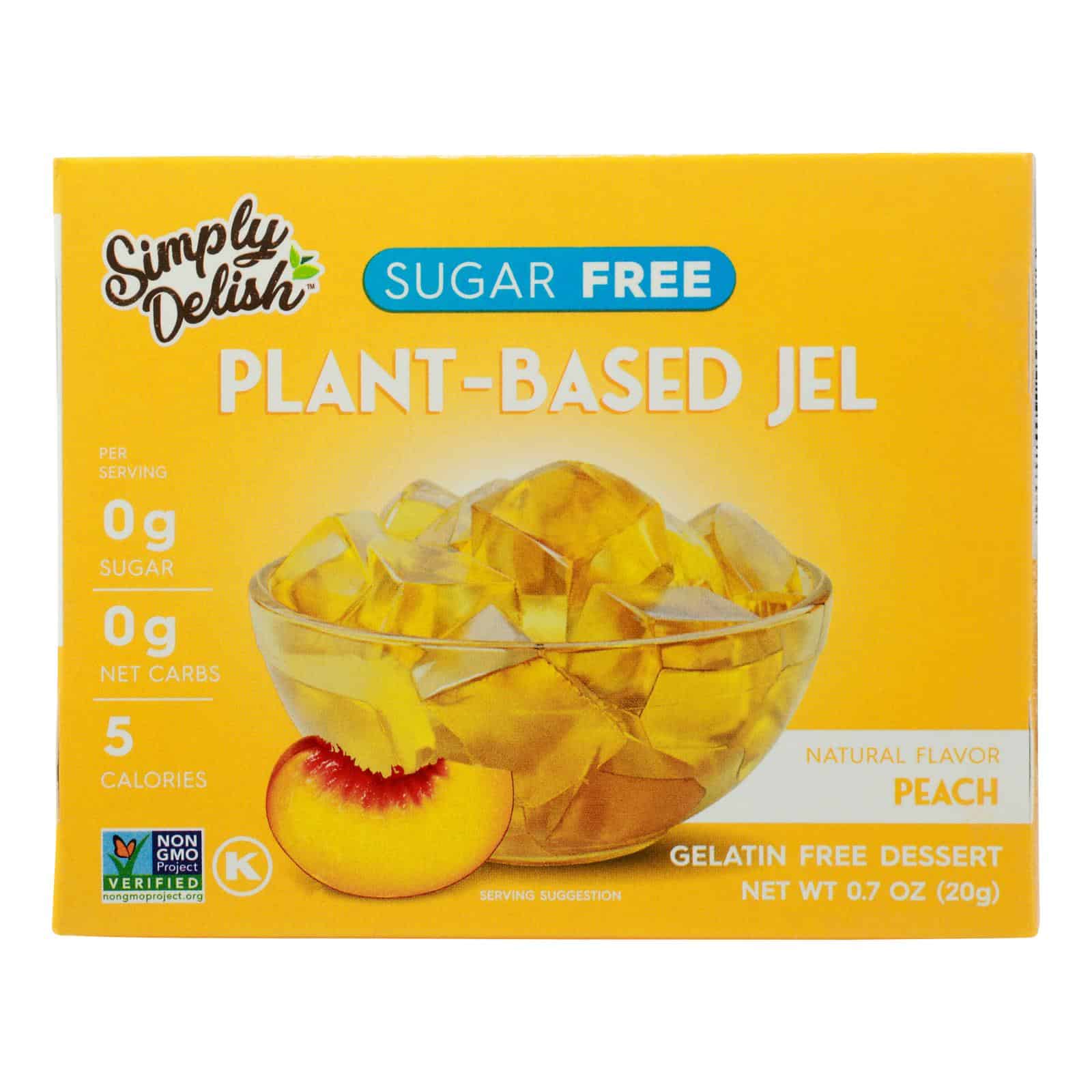Simply Delish Jel Dessert - Peach - Case of 6 - 1.6 oz. - Image 3