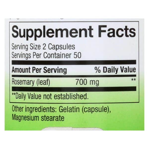 Nature's Way - Rosemary Leaves - 100 Capsules - Image 2
