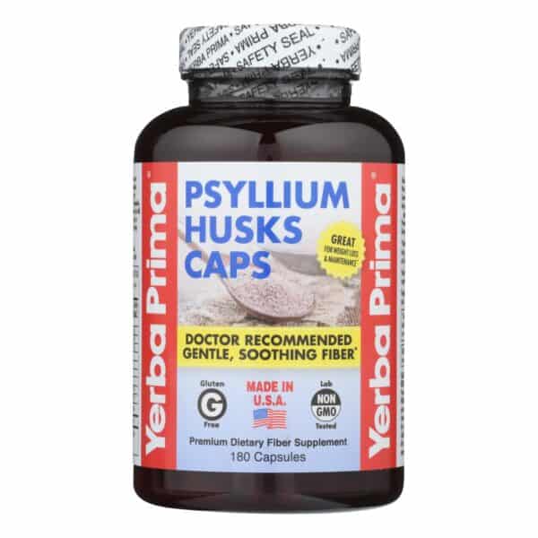 Yerba Prima Psyllium Husks Caps - 180 Capsules - Image 2
