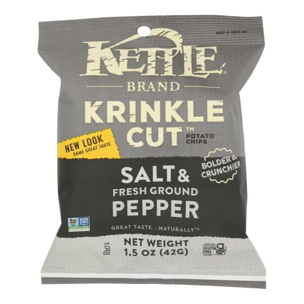 Kettle Brand Potato Chips - Sea Salt and Crushed Black Pepper - Case of 24 - 1.5 oz. - Image 2