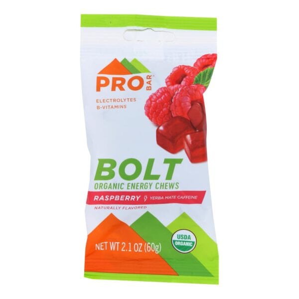 Probar Bolt Energy Chews - Organic Raspberry - 2.1 oz - Case of 12 - Image 3