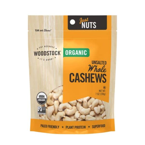 Woodstock Organic Whole Cashews, Unsalted - Case of 8 - 7 OZ - Image 2