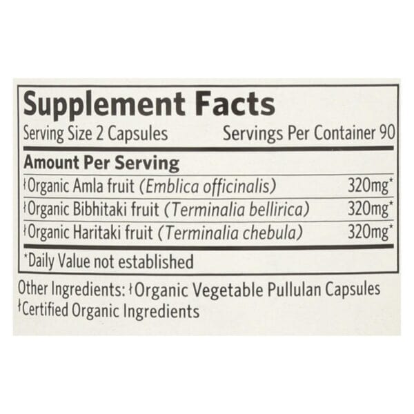 Organic India Triphala, Digestion & Colon Cleanse  - 1 Each - 180 VCAP - Image 2