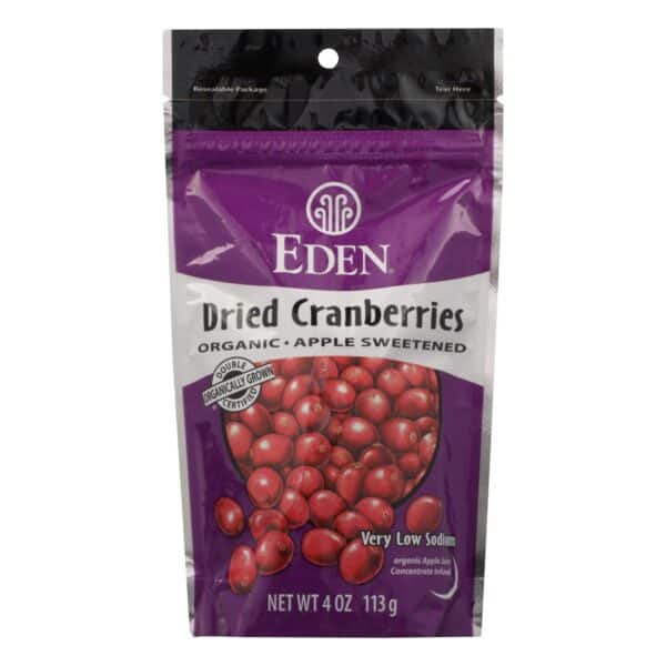 Eden Foods Eden Organic Dried Cranberries Apple Sweetened - Case of 15 - 4 OZ - Image 2