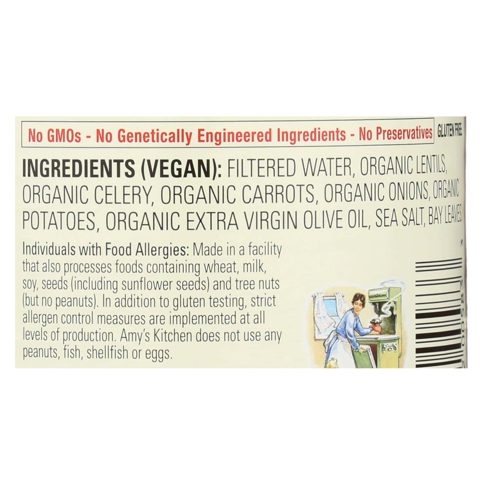 Amy's - Organic Low Sodium Lentil Soup - Case of 12 - 14.5 oz - Image 2