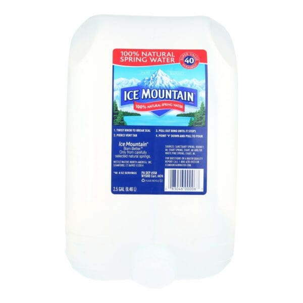 Ice Mountain 100% Natural Spring Water  - Case of 2 - 2.5 GAL - Image 2