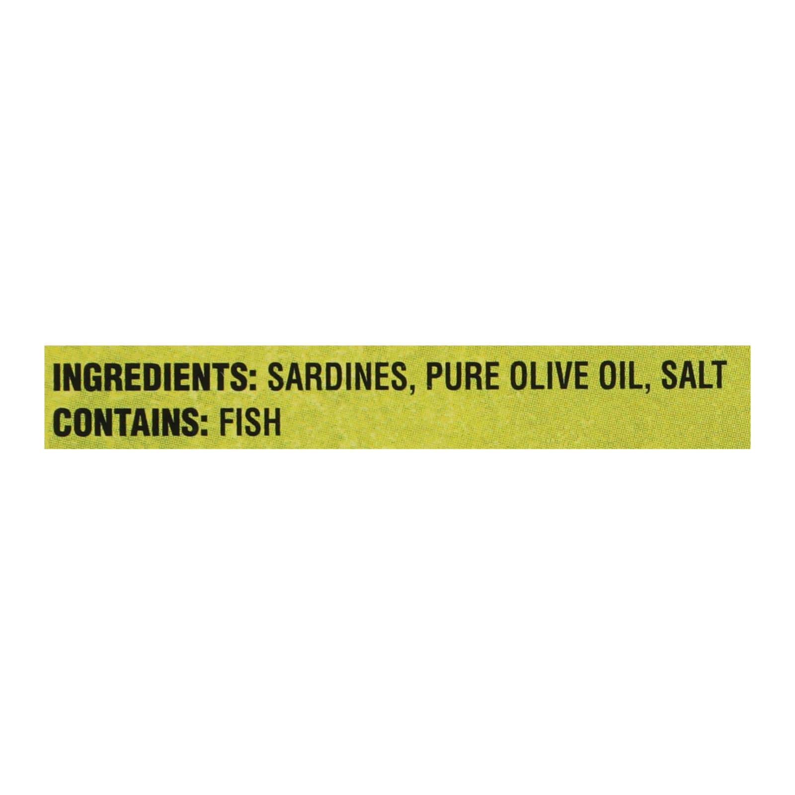 Crown Prince Skinless and Boneless Sardines In Pure Olive Oil - Case of 12 - 3.75 oz. - Image 2