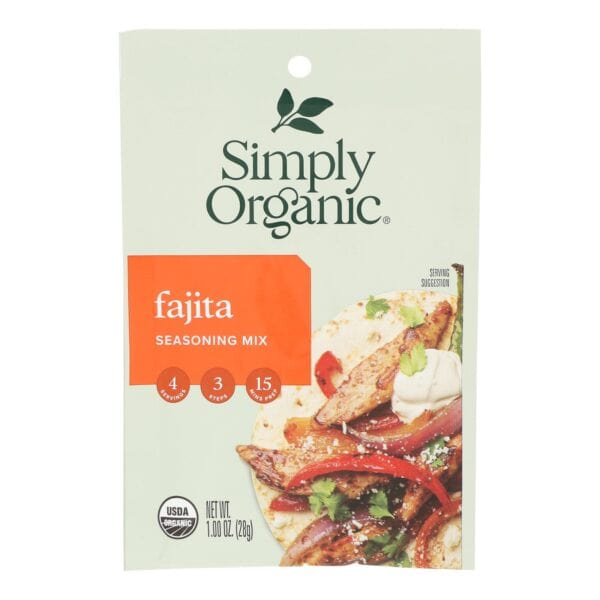 Simply Organic Seasoning Mix - Fajita - Case of 12 - 1 oz. - Image 2