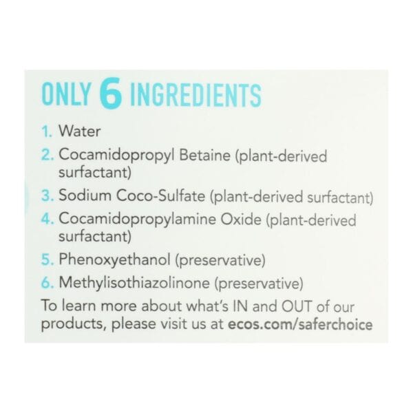 Earth Friendly Ecos Ultra 2x All Natural Laundry Detergent - Free and Clear - Case of 4 - 100 fl oz