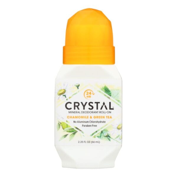 Crystal Essence Mineral Deodorant Roll-On Chamomile and Green Tea - 2.25 fl oz - Image 2