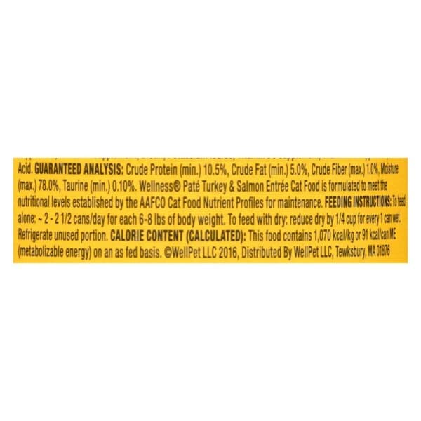 Wellness Pet Products Cat Food - Turkey and Salmon Recipe - Case of 24 - 3 oz. - Image 2