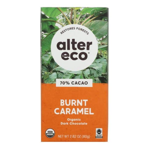 Alter Eco Americas Organic Chocolate Bar - Dark Salted Burnt Caramel - 2.82 oz Bars - Case of 12 - Image 3