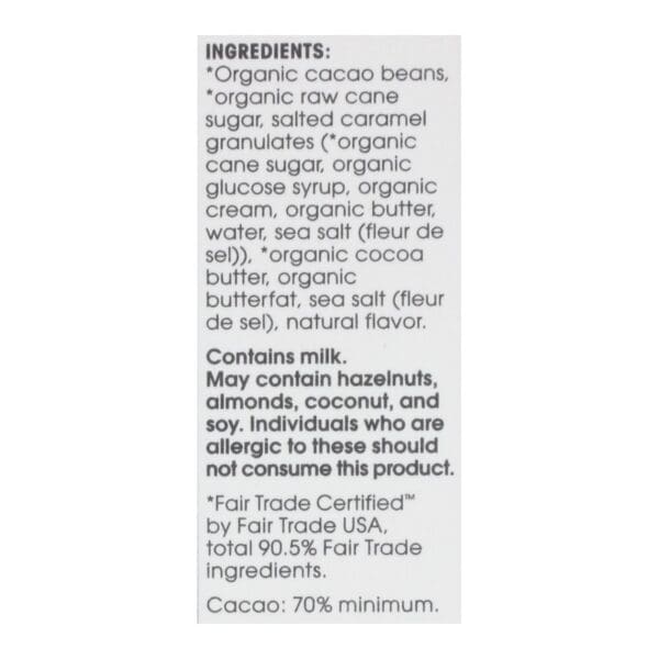 Alter Eco Americas Organic Chocolate Bar - Dark Salted Burnt Caramel - 2.82 oz Bars - Case of 12