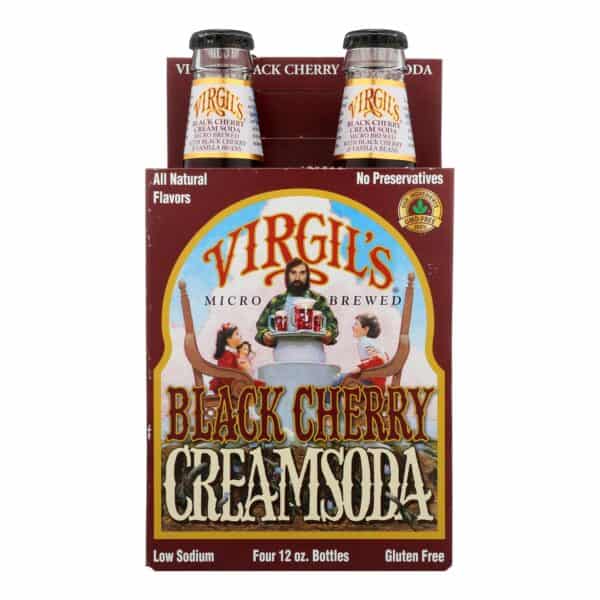 Virgil's Rootbeer Cream Soda - Black Cherry - Case of 6 - 12 Fl oz.