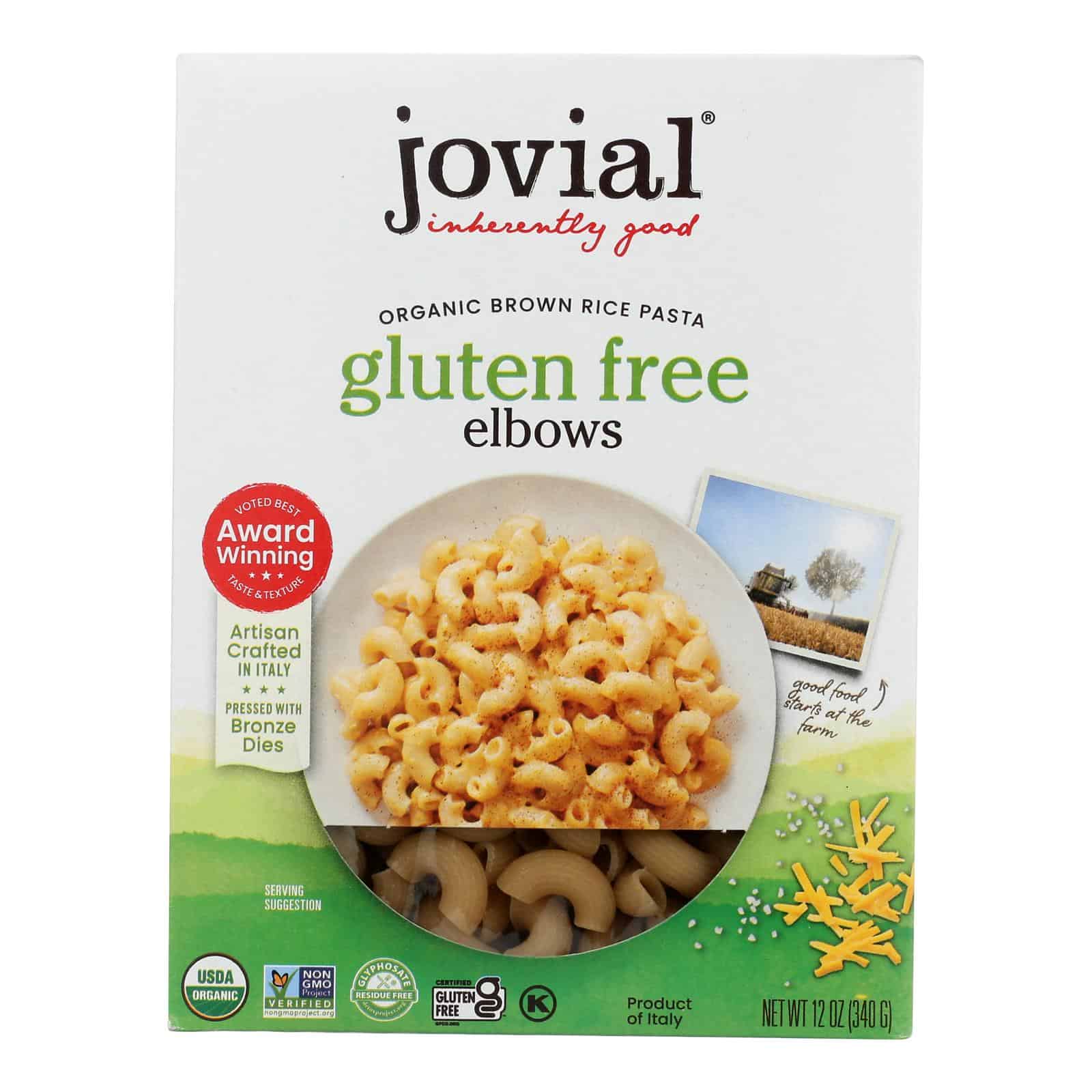 Jovial - Gluten Free Brown Rice Pasta - Elbow - Case of 12 - 12 oz.