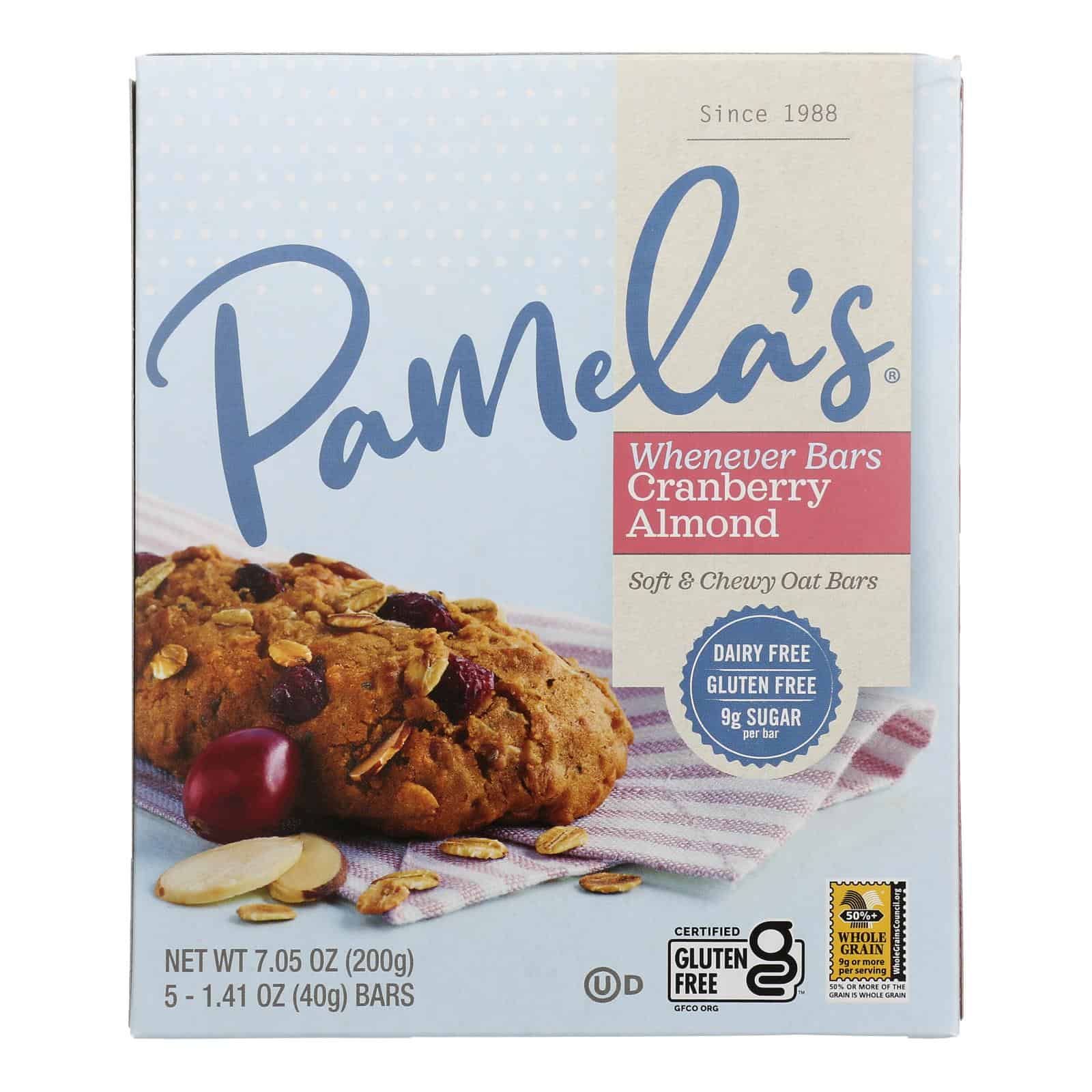 Pamela's Products - Oat Chocolate Chip Whenever Bars - Peanut Butter - Case of 6 - 1.41 oz.