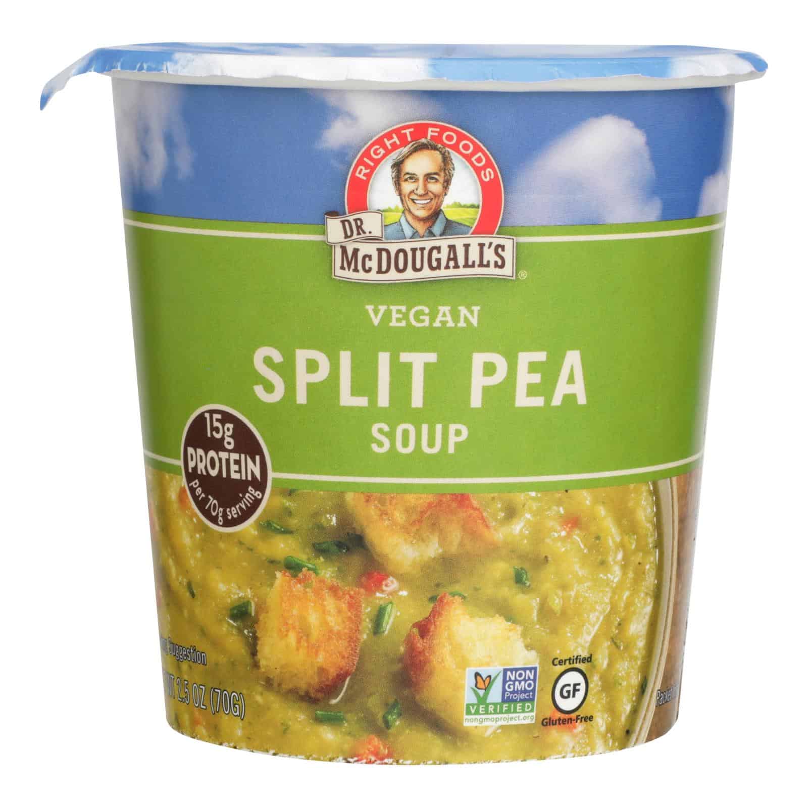 Dr. McDougall's Vegan Split Pea and Barley Soup Big Cup - Case of 6 - 2.5 oz. - Image 3