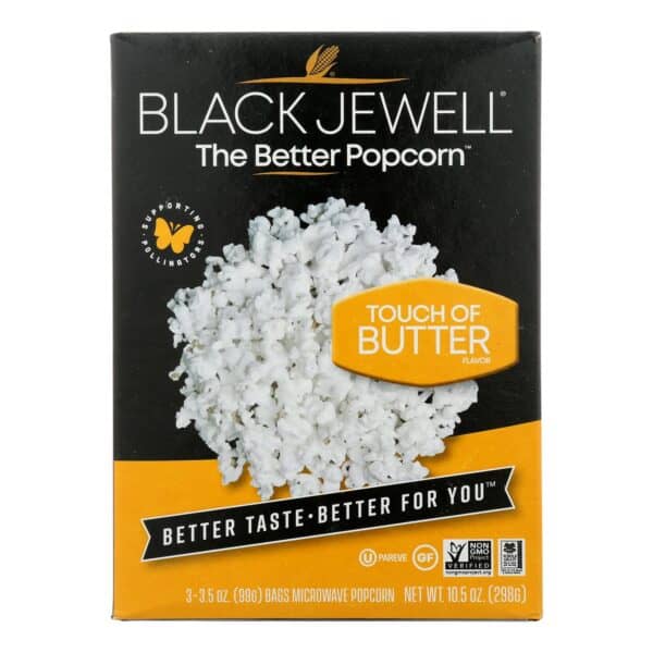 Black Jewell Microwave Popcorn - Butter - Case of 6 - 3-3.5 oz. bags each - 10.5 oz. - Image 3