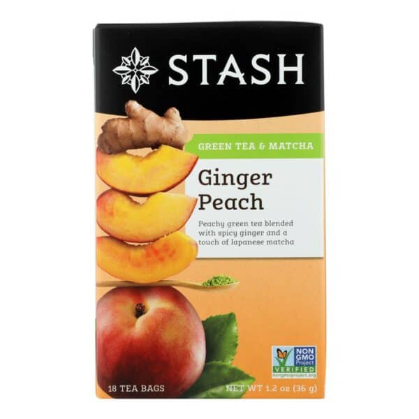 Stash Tea Ginger Peach Green W/ Matcha - 18 Tea Bags - Case of 6 - Image 2