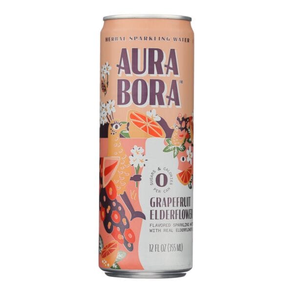 Aura Bora - Spk Water Eldflwr Grapefruit - Case of 12-12 OZ - Image 2