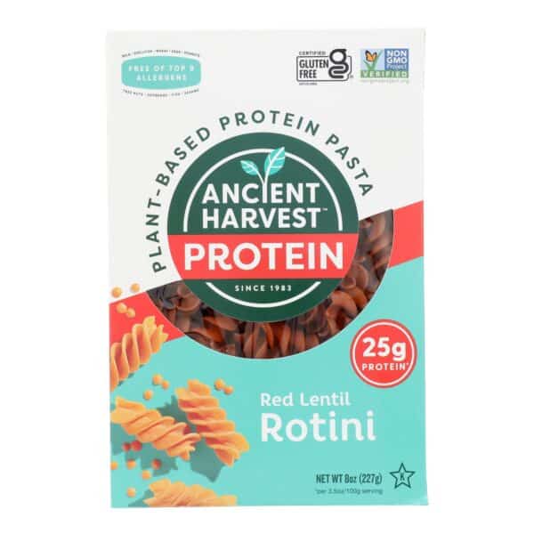 Ancient Harvest Pasta - Supergrain - Red Lentil and Quinoa Rotelle - Gluten Free - 8 oz - case of 6 - Image 3