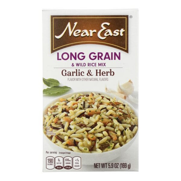 Near East Long Grain & Wild Rice - Garlic - Case of 12 - 5.9 oz - Image 2