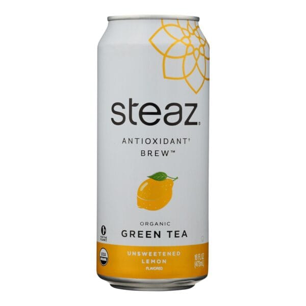 Steaz Unsweetened Green Tea - Lemon - Case of 12 - 16 Fl oz. - Image 3