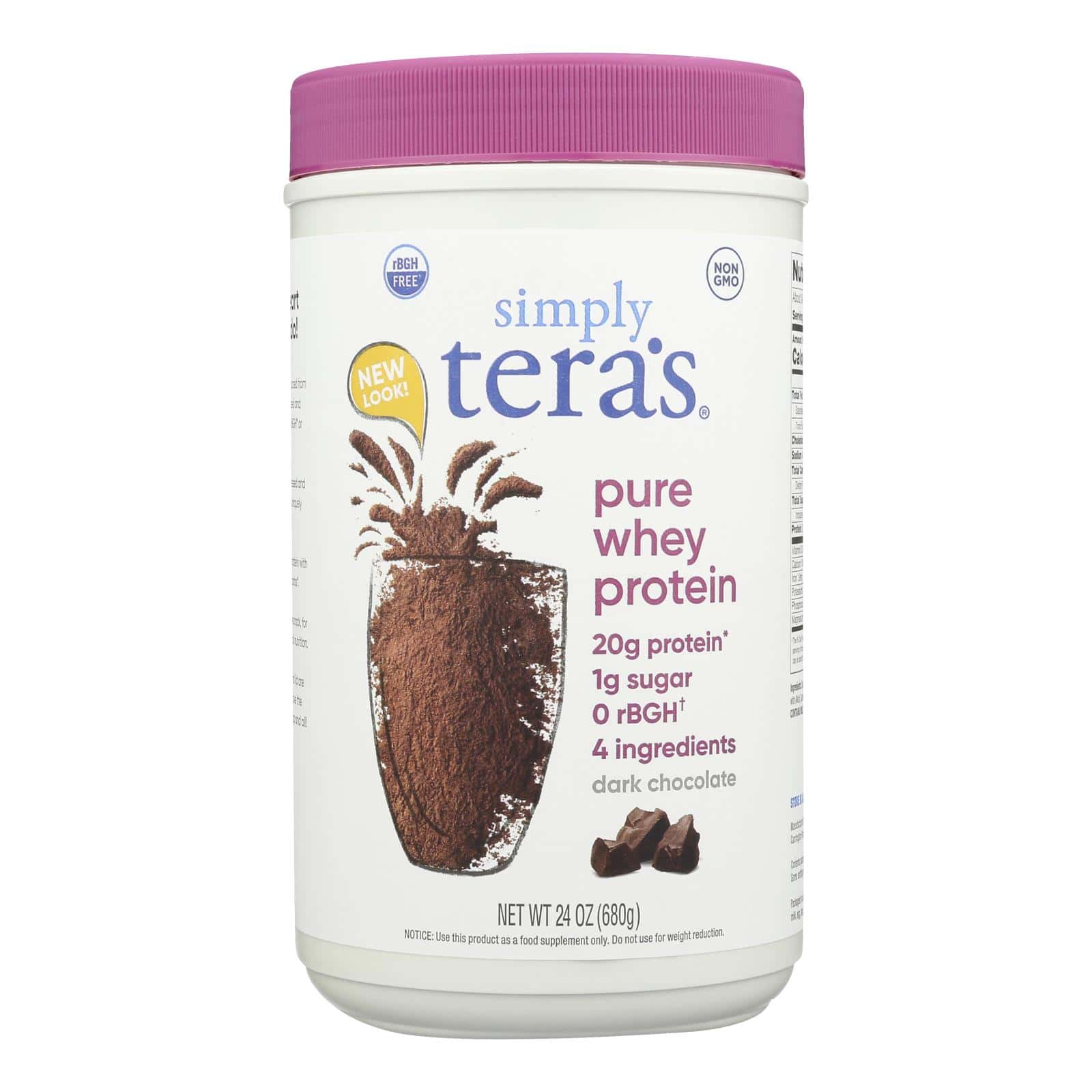 Tera's Whey Protein - rBGH Free - Fair Trade Dark Chocolate - 24 oz - Image 2