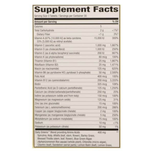 Nature's Way - Alive! Max3 Daily Multi-Vitamin - Max Potency - No Iron Added - 90 Tablets - Image 3