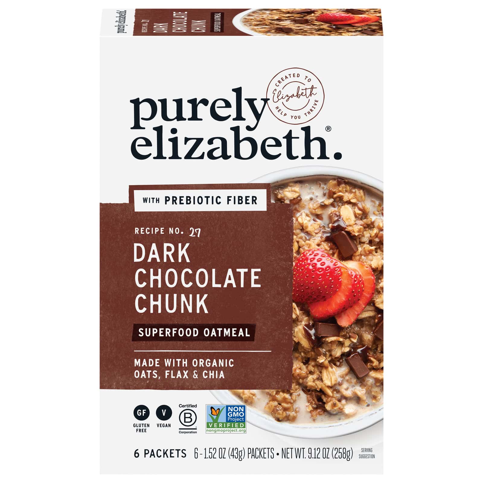 Purely Elizabeth - Oatmeal Chocolate Chunk 6pk - Case of 6-9.12 OZ