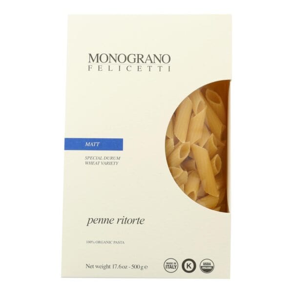 Monograno - Matt Organic Penne Ritorte - Case of 8 - 17.64 OZ - Image 2