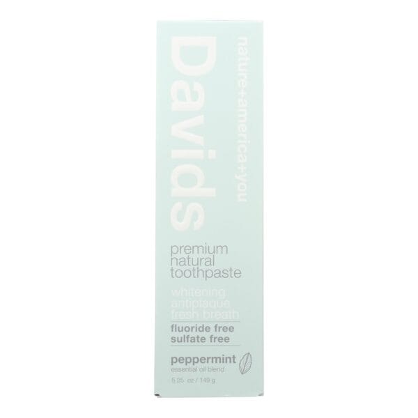Davids - Toothpaste Natural Peppermint - 1 Each - 5.25 OZ - Image 2