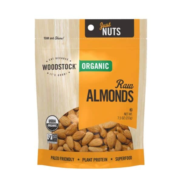 Woodstock Organic Raw Almonds - Case of 8 - 7.5 OZ - Image 3