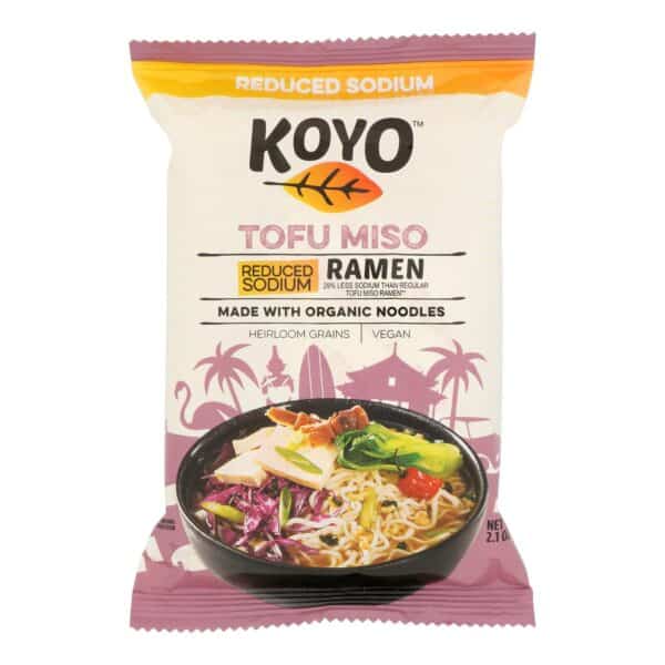 Koyo Tofu Miso Reduced Sodium Ramen - Case of 12 - 2.1 OZ - Image 2