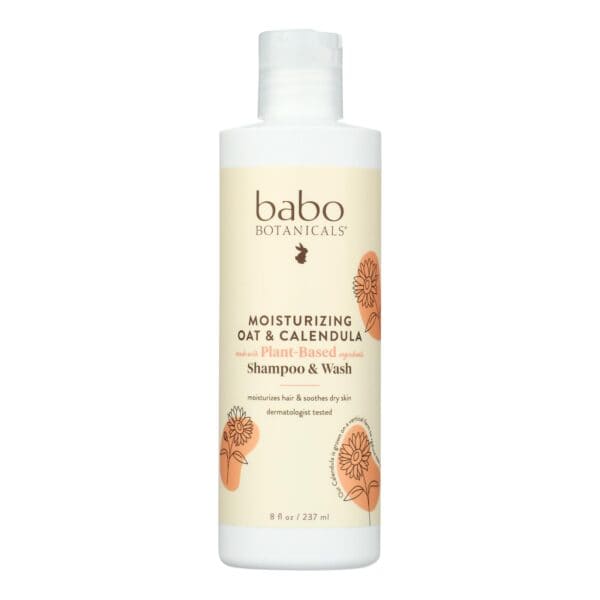Babo Botanicals - Moisturizing Baby Shampoo and Wash - Oatmilk Calendula - 8 fl oz