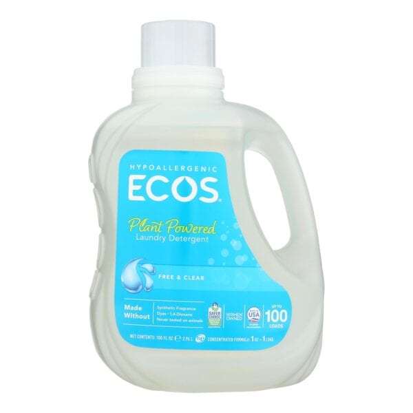 Earth Friendly Ecos Ultra 2x All Natural Laundry Detergent - Free and Clear - 100 fl oz - Image 2