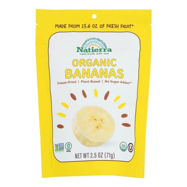 Natierra Organic Freeze Dried Raw - Banana - Case of 12 - 2.5 oz. - Image 2