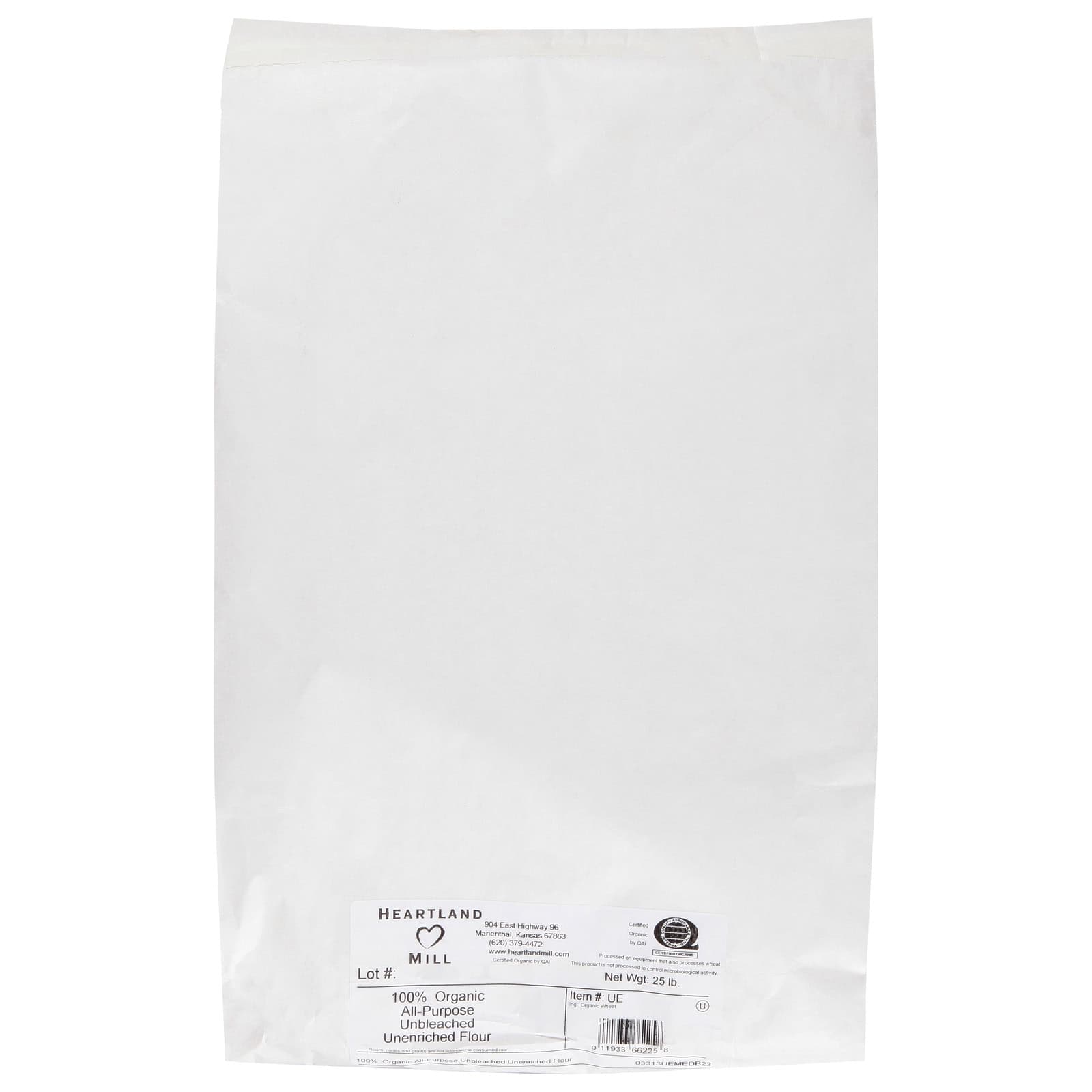 Heartland Mill 100% Organic Unbleached White Flour - Single Bulk Item - 25LB - Image 2