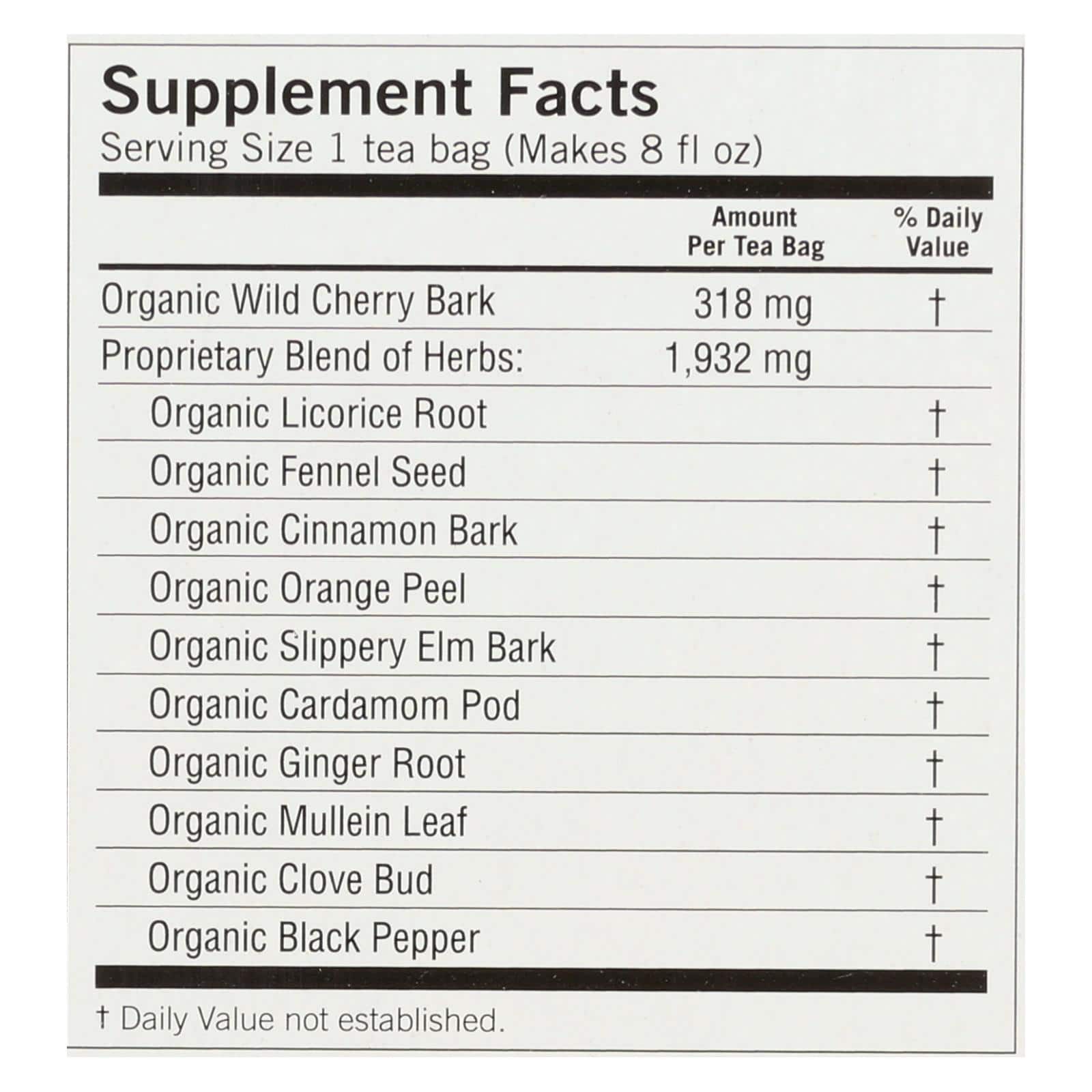 Yogi Organic Throat Comfort Herbal Tea Caffeine Free - 16 Tea Bags - Case of 6