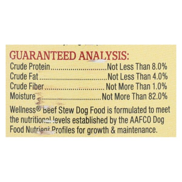 Wellness Pet Products Dog Food - Beef with Carrot and Potatoes - Case of 12 - 12.5 oz.