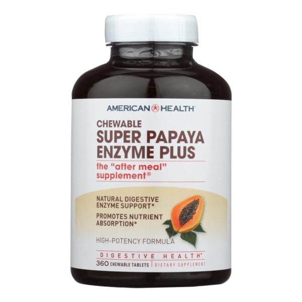 American Health - Super Papaya Enzyme Plus Chewable - 360 Chewable Tablets - Image 2