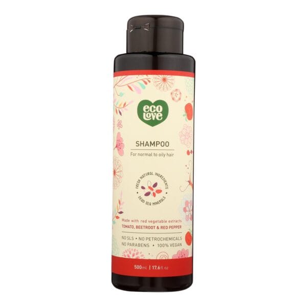 Ecolove Shampoo - Red Vegetables Shampoofor Normal To Oily Hair - Case of 1 - 17.6 fl oz. - Image 2