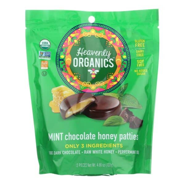 Heavenly Organics Organic Honey Patties - Mint Chocolate - Case of 6 - 4.66 oz. - Image 3