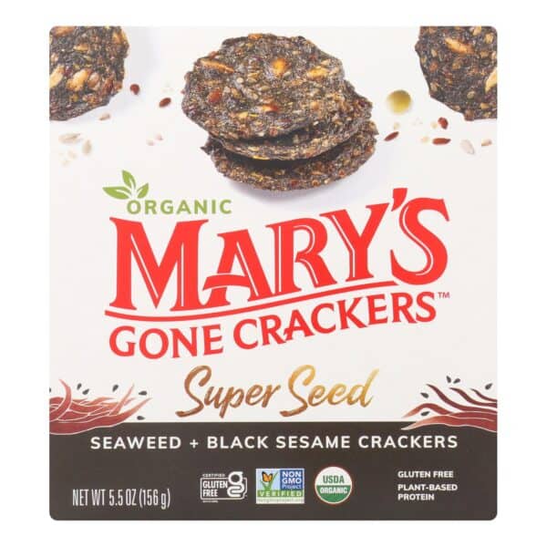 Mary's Gone Crackers Super Seed - Seaweed and Black Seaseem - Case of 6 - 5.5 oz. - Image 3