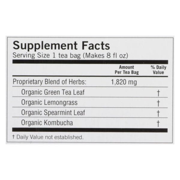 Yogi Herbal Green Tea Kombucha - 16 Tea Bags - Case of 6